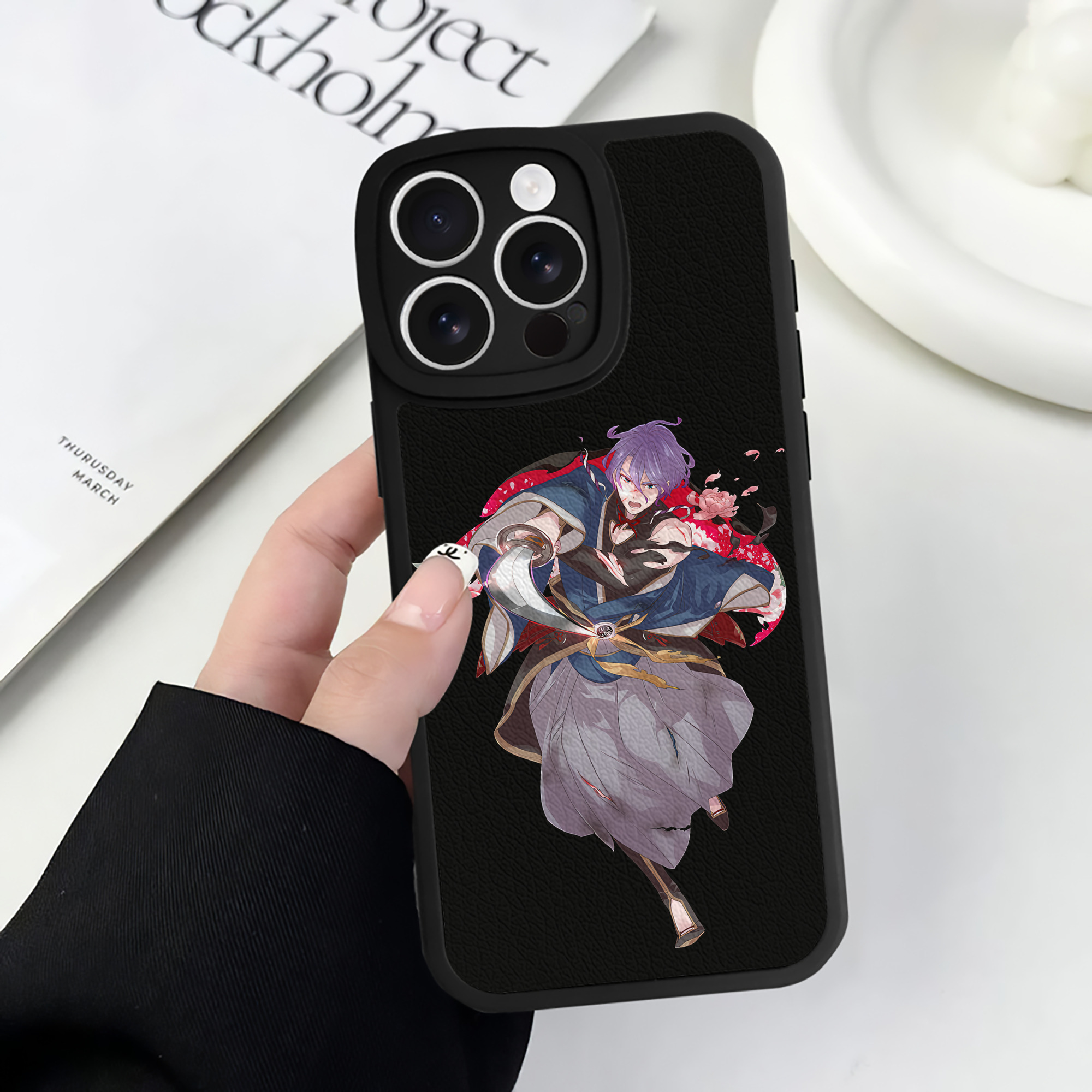 （画像用） 刀剣乱舞 Touken Ranbu 【iPhone 16シリーズ対応】シリコンスマホケース（レザー調） 材質：シリコン